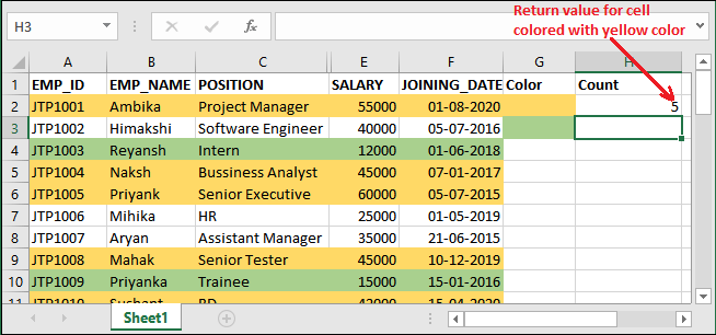 Excel 如何计算有颜色的单元格