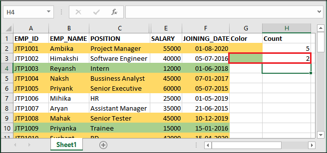 Excel 如何计算有颜色的单元格