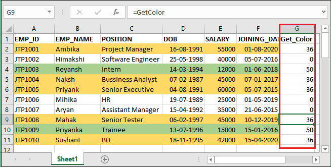 Excel 如何计算有颜色的单元格