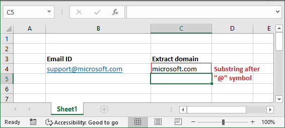 Excel 子字符串公式