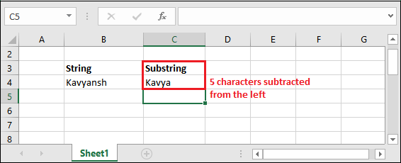 Excel 子字符串公式