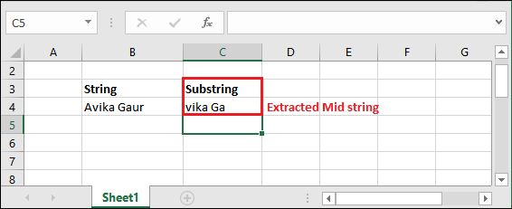 Excel 子字符串公式