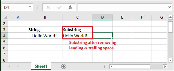 Excel 子字符串公式