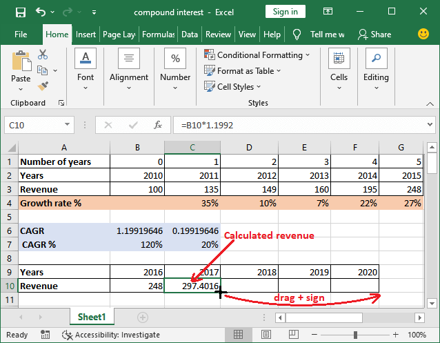 Excel 如何计算CAGR