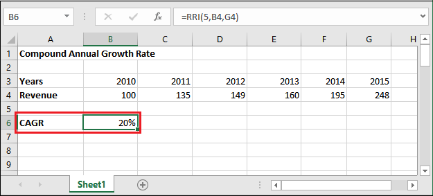 Excel 如何计算CAGR