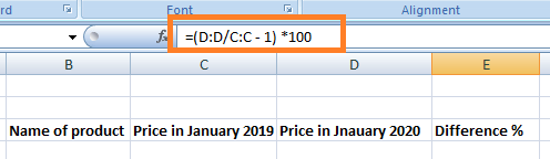 Excel 百分比公式