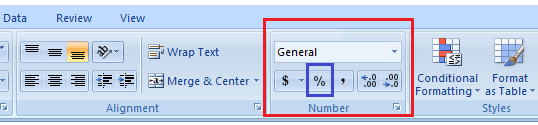 Excel 百分比公式