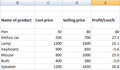 Excel 百分比公式