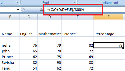 Excel 百分比公式