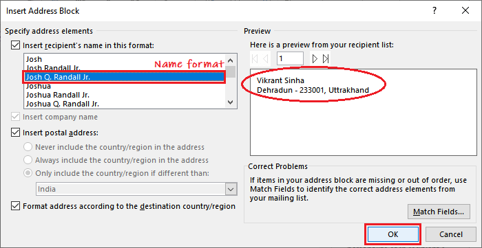 Excel 进行邮件合并