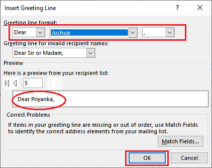 Excel 进行邮件合并