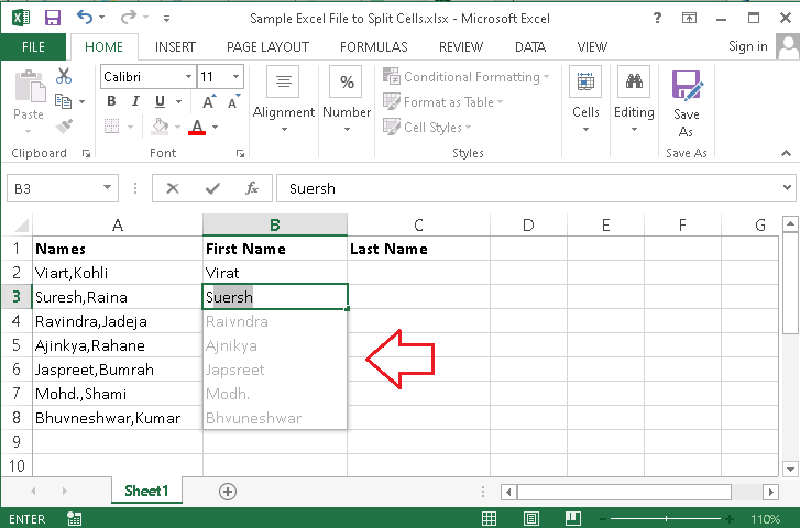 Excel 如何拆分单元格