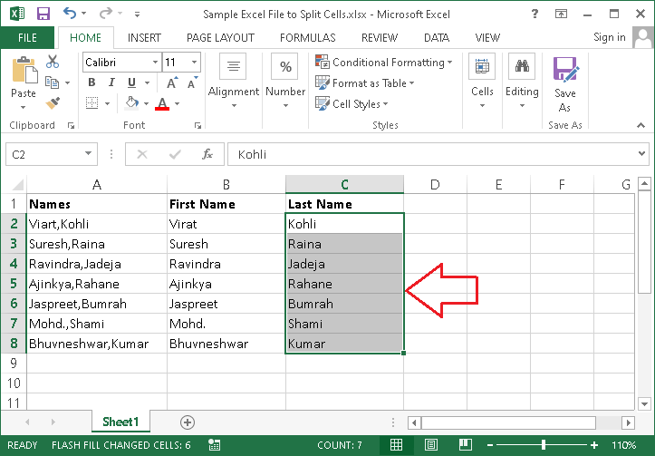 Excel 如何拆分单元格