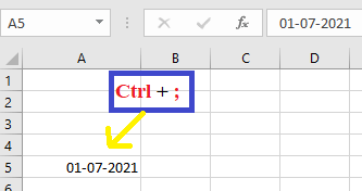 Excel 获取当前日期