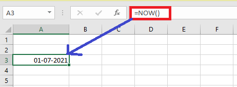 Excel 获取当前日期