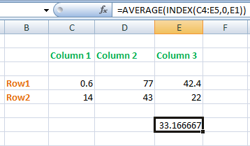 Excel INDEX函数