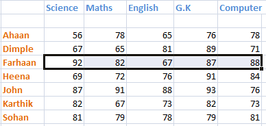 Excel INDEX函数