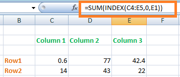 Excel INDEX函数