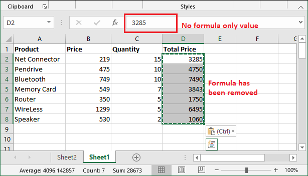 Excel 如何删除公式