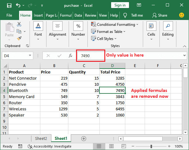 Excel 如何删除公式