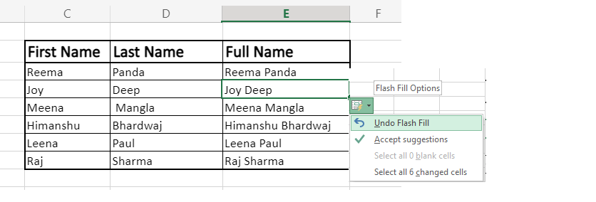 Excel Flash填充