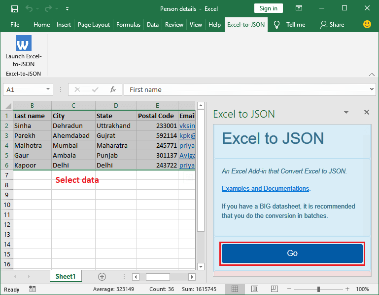 Excel 如何转换为JSON