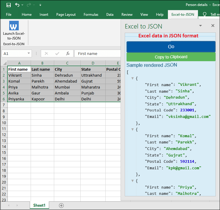 Excel 如何转换为JSON