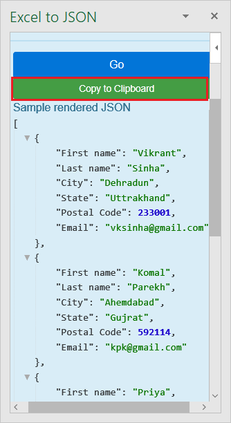 Excel 如何转换为JSON