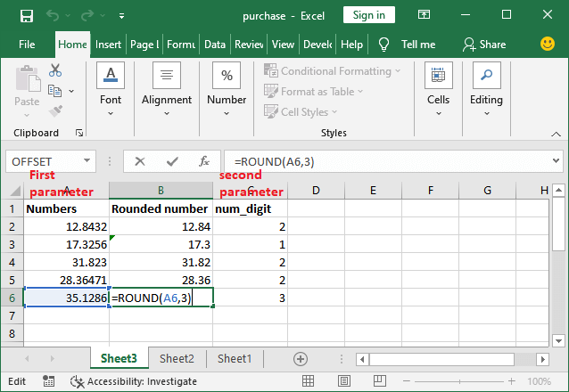 Excel ROUND公式