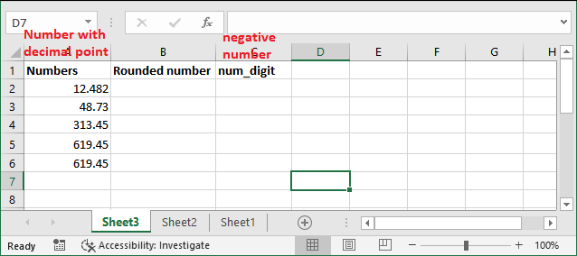 Excel ROUND公式