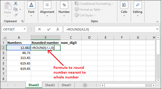 Excel ROUND公式