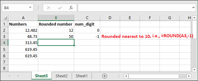 Excel ROUND公式