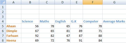 Excel 公式