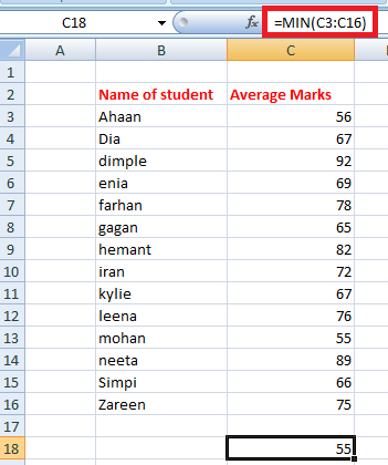 Excel 公式