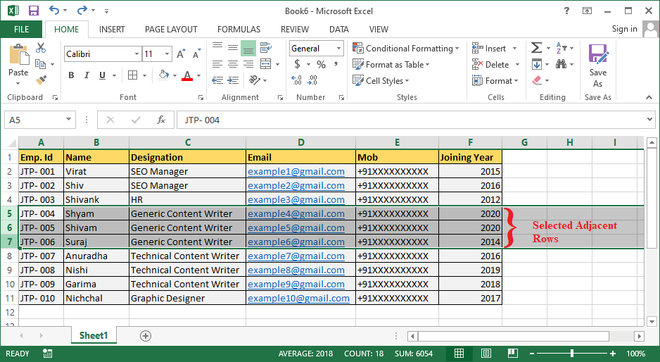 Excel 删除行快捷键