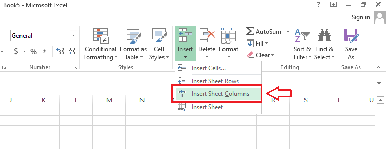 Excel 插入列快捷键