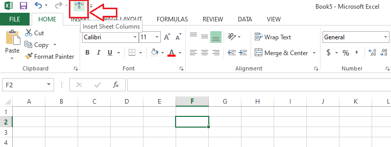 Excel 插入列快捷键