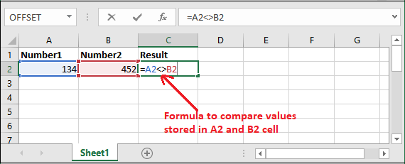 Excel 不等于运算符