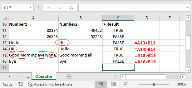 Excel 逻辑运算符