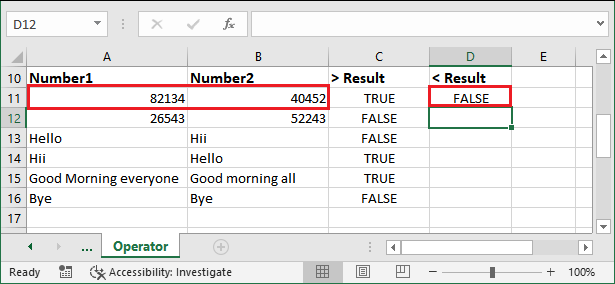 Excel 逻辑运算符