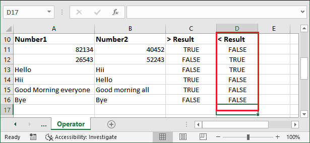 Excel 逻辑运算符