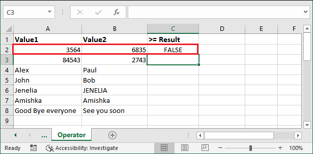 Excel 逻辑运算符