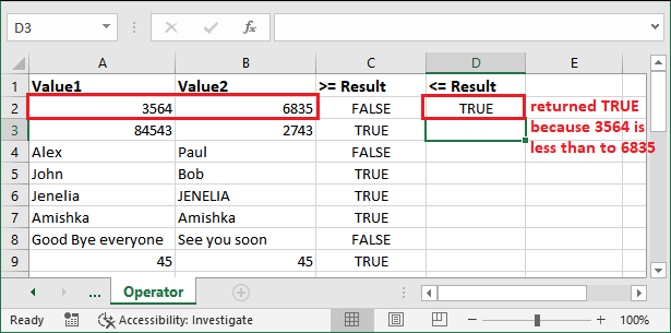 Excel 逻辑运算符