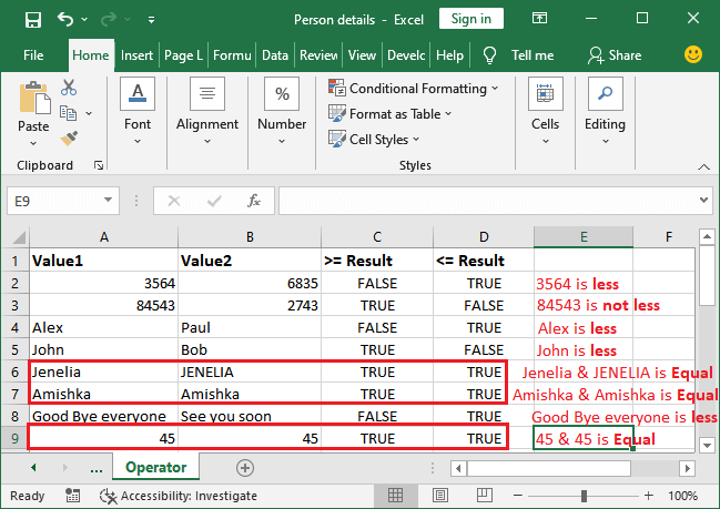 Excel 逻辑运算符