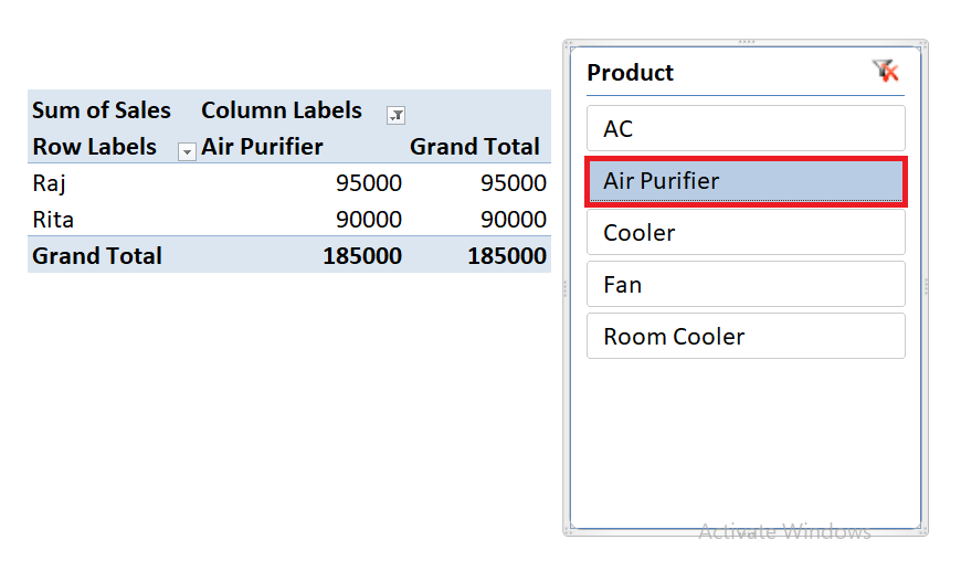 Excel 切片器