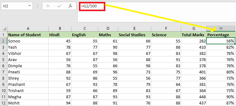 Excel 成绩计算公式