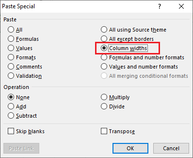 Excel 粘贴特殊快捷方式