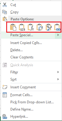 Excel 粘贴特殊快捷方式