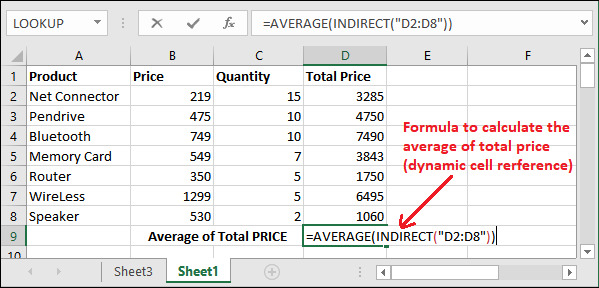 Excel INDIRECT()函数