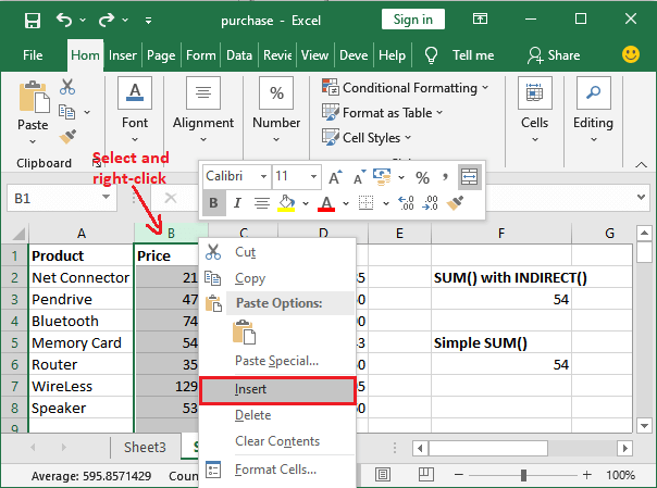 Excel INDIRECT()函数